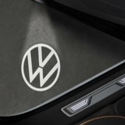 Volkswagen VW LED-Logo für Türverkleidung, neues Logo, schwarz/weiß 000052120F